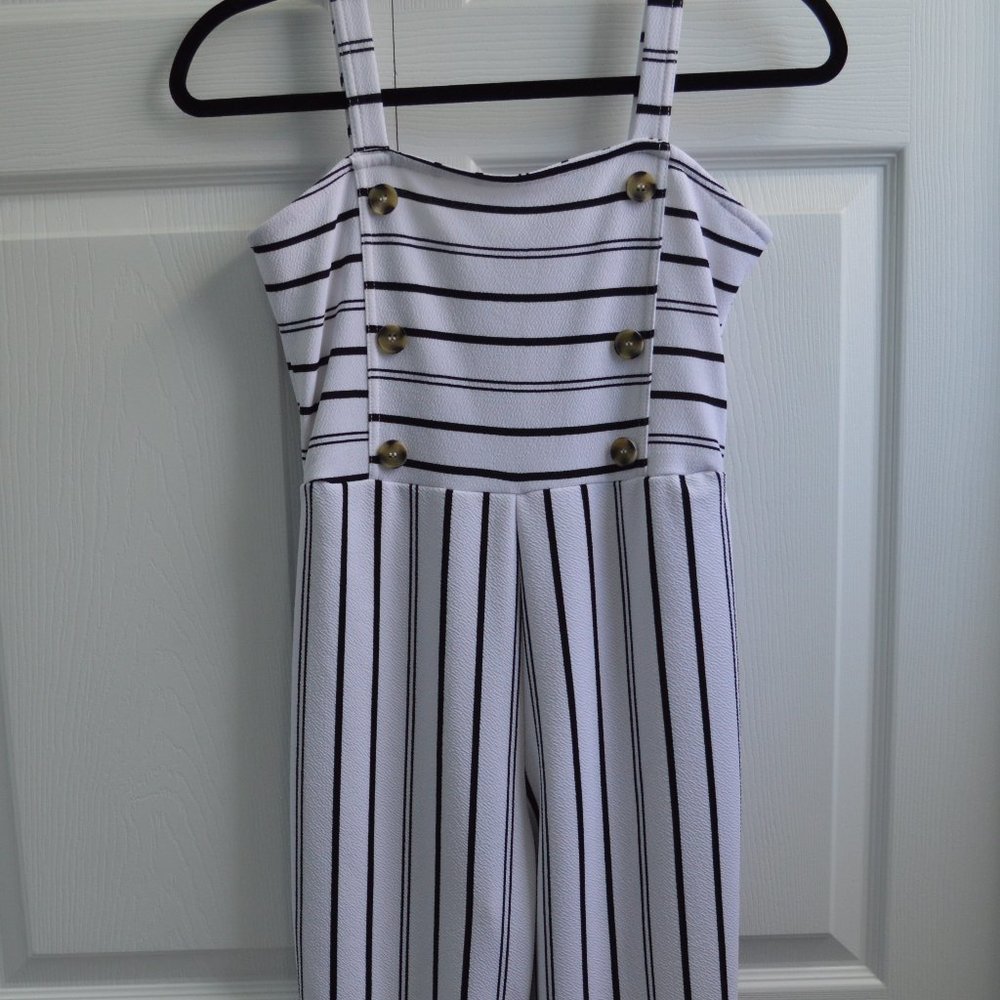 Planet Gold black and white romper